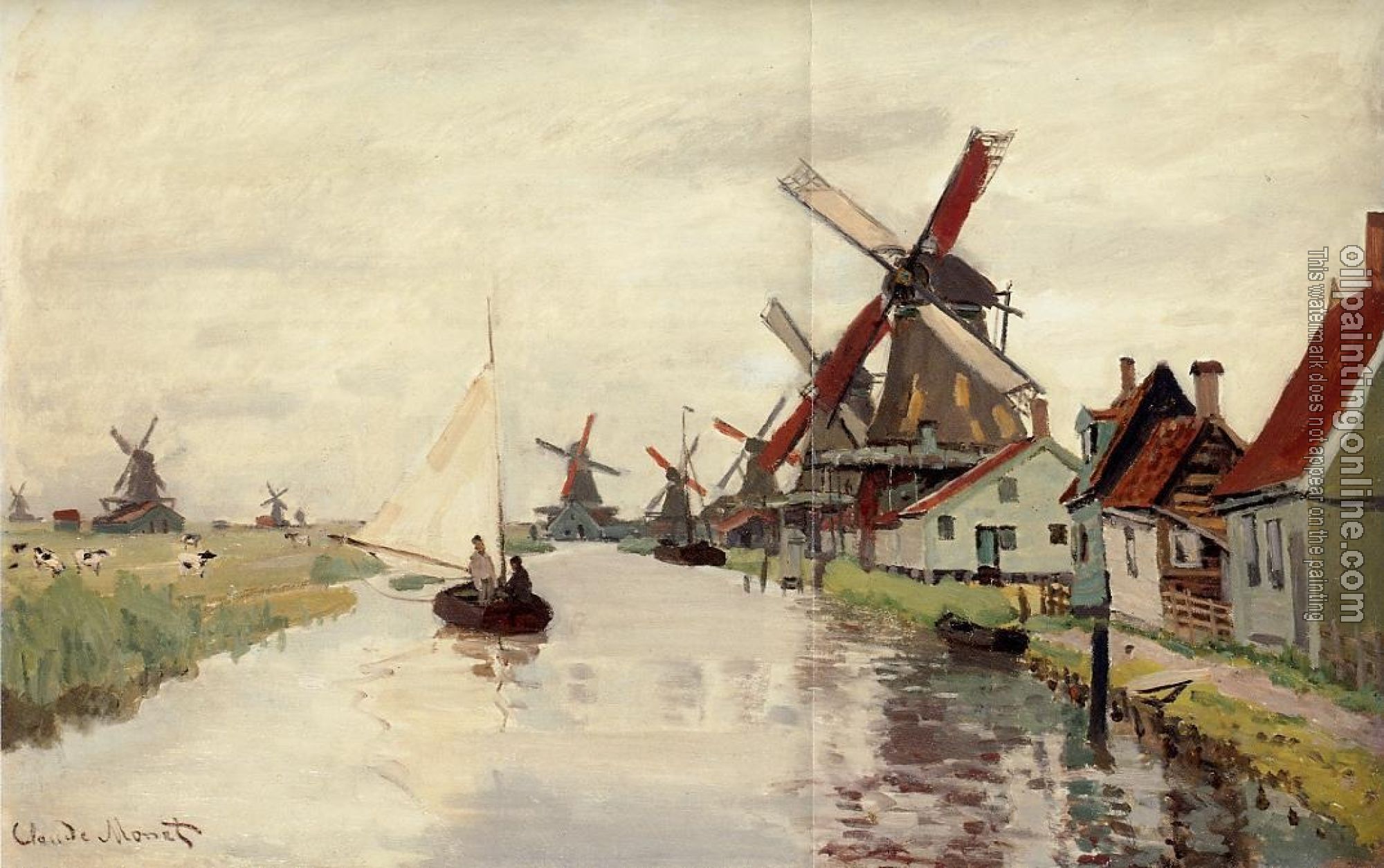 Monet, Claude Oscar - Windmills in Holland